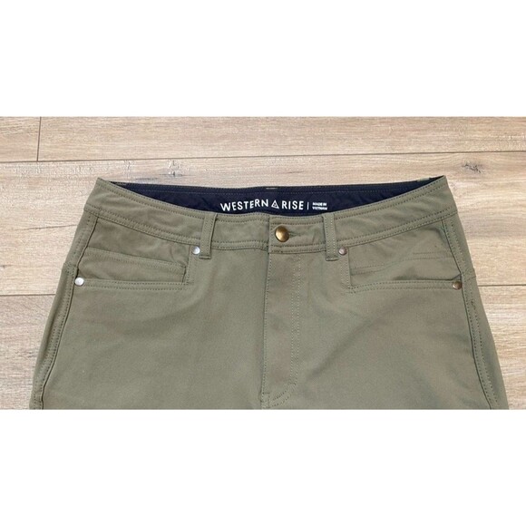 Western Rise Evolution Pants Men's 32X27 Olive Slim Fit Hiking Stretch Chino - Picture 2 of 9